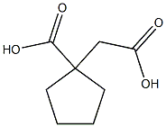 1-(carboxymethyl)cyclopentane-1-carboxylic acid Struktur