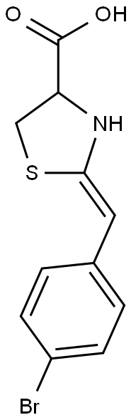 (2Z)-2-[(4-bromophenyl)methylidene]-1,3-thiazolidine-4-carboxylic acid Struktur