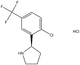 (2R)-2-[2-chloro-5-(trifluoromethyl)phenyl]pyrrolidine hydrochloride Struktur