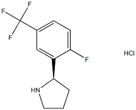 (2R)-2-[2-fluoro-5-(trifluoromethyl)phenyl]pyrrolidine hydrochloride Struktur