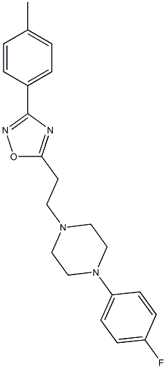 1-(4-fluorophenyl)-4-{2-[3-(4-methylphenyl)-1,2,4-oxadiazol-5-yl]ethyl}piperazine Struktur