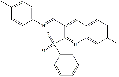 (1E)-1-[2-(benzenesulfonyl)-7-methylquinolin-3-yl]-N-(4-methylphenyl)methanimine Struktur