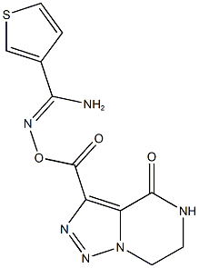 (Z)-[amino(thiophen-3-yl)methylidene]amino 4-oxo-4H,5H,6H,7H-[1,2,3]triazolo[1,5-a]pyrazine-3-carboxylate Struktur