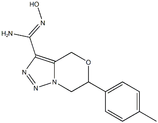 (Z)-N'-hydroxy-6-(4-methylphenyl)-4H,6H,7H-[1,2,3]triazolo[4,3-c][1,4]oxazine-3-carboximidamide Struktur