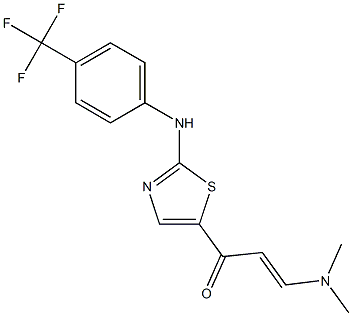 (2E)-3-(dimethylamino)-1-(2-{[4-(trifluoromethyl)phenyl]amino}-1,3-thiazol-5-yl)prop-2-en-1-one Struktur