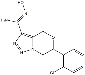 (Z)-6-(2-chlorophenyl)-N'-hydroxy-4H,6H,7H-[1,2,3]triazolo[4,3-c][1,4]oxazine-3-carboximidamide Struktur