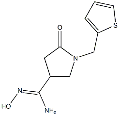 (Z)-N'-hydroxy-5-oxo-1-[(thiophen-2-yl)methyl]pyrrolidine-3-carboximidamide Struktur