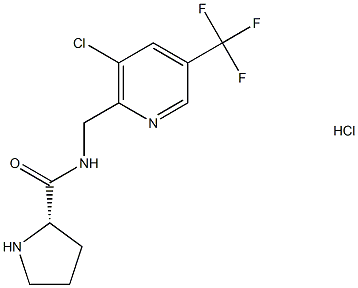 (2S)-N-{[3-chloro-5-(trifluoromethyl)pyridin-2-yl]methyl}pyrrolidine-2-carboxamide hydrochloride Struktur