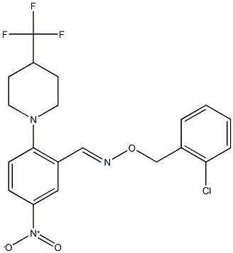 (E)-[(2-chlorophenyl)methoxy]({5-nitro-2-[4-(trifluoromethyl)piperidin-1-yl]phenyl}methylidene)amine Struktur