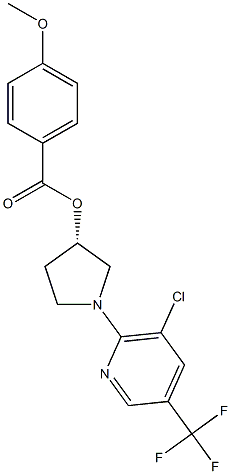 (3S)-1-[3-chloro-5-(trifluoromethyl)pyridin-2-yl]pyrrolidin-3-yl 4-methoxybenzoate Struktur