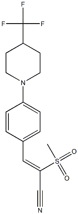 (2Z)-2-methanesulfonyl-3-{4-[4-(trifluoromethyl)piperidin-1-yl]phenyl}prop-2-enenitrile Struktur