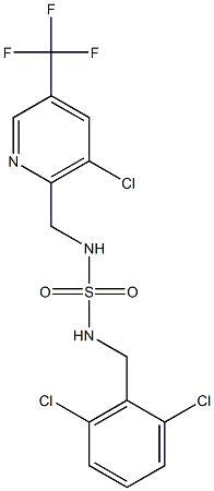 {[3-chloro-5-(trifluoromethyl)pyridin-2-yl]methyl}({[(2,6-dichlorophenyl)methyl]sulfamoyl})amine Struktur