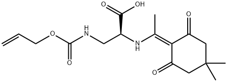 N-alpha-(4-4-Dimethyl-2,6-dioxocyclohex-1-ylidene)ethyl-N-beta-allyloxycarbonyl-L-2,3-diaminopropionic acid Struktur