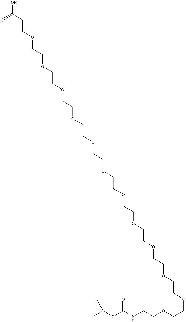 O-[2-(Boc-amino)ethyl]-Oμ-(2-carboxyethyl)polyethylene  glycol  3,000 Struktur