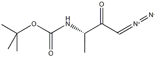 N-alpha-t-Butyloxycarbonyl-L-alaninyl-diazomethane, (3S)-3-Boc-amino-1-diazo-2-butanone Struktur