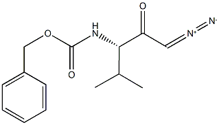 N-alpha-Benzyloxycarbonyl-L-valinyl-diazomethane, (3S)-3-Z-amino-1-diazo-4-methyl-2-pentanone Struktur