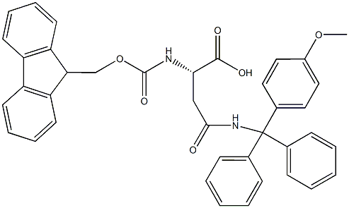 N-alpha-(9-Fluorenylmethyloxycarbonyl)-N-beta-(4-methoxytrityl)-L-asparagine Struktur