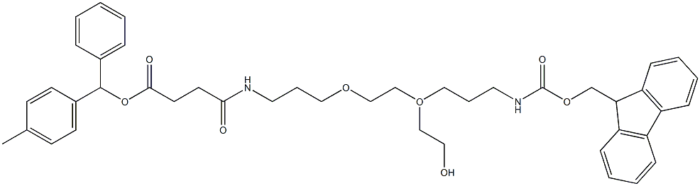 [N1-(9-Fluorenylmethoxycarbonyl)-1,13-diamino-4,7,10-trioxatridecan-succinamic acid-2-benzhydryl resin (100-200 mesh, > 0.3 mmol Struktur