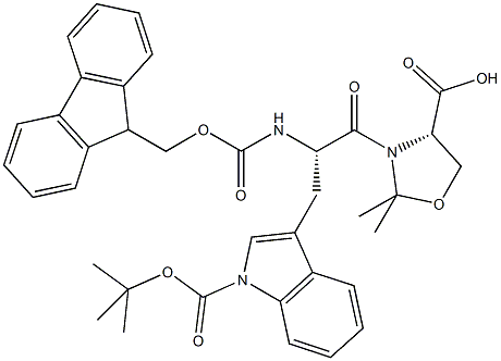 Fmoc-L-Trp(Boc)-L-Ser[PSI(Me,Me)Pro]-OH Struktur