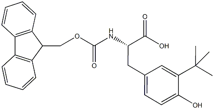 N-alpha-(9-Fluorenylmethyloxycarbonyl)-3-t-butyl-L-tyrosine, N-alpha-(9-Fluorenylmethyloxycarbonyl)-3-t-butyl-4-hydroxy-L-phenylalanine Struktur