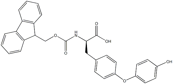 (R)-2-((9-Fluorenylmethyloxycarbonyl)-amino)-3-(4-(4-hydroxyphenoxy)phenyl)propanoic acid Struktur