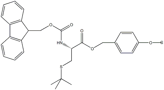 Fmoc-L-Cys(S-tBu)-Wang TG Struktur