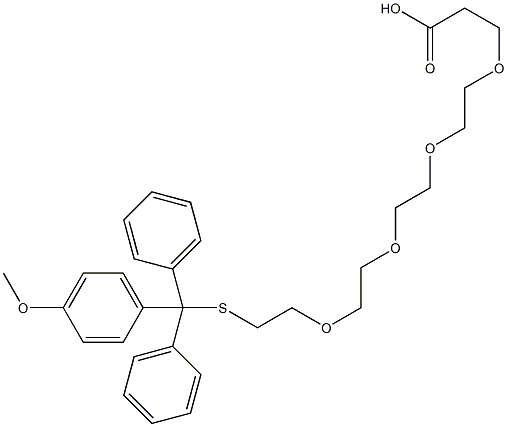 15-(4-Methoxytrityl)thio-4,7,10,13-tertaoxa-pentadecanoic acid Struktur