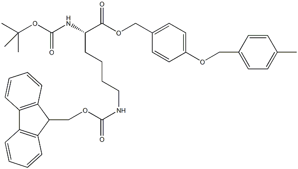 Boc-Lys(Fmoc)-Wang Resin (100-200mesh, 1% DVB) Struktur