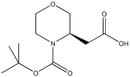 (R)-N-t-Butyloxycarbonyl-morpholine-3-yl-acetic acid Struktur