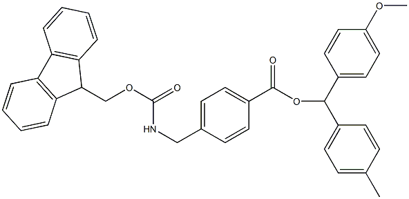 FMOC-4-AMINOMETHYLBENZOIC ACID-4-METHOXYBENZHYDRYL RESIN Struktur