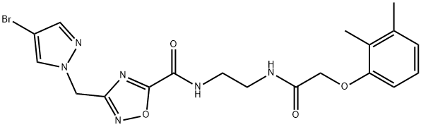 3-[(4-bromopyrazol-1-yl)methyl]-N-[2-[[2-(2,3-dimethylphenoxy)acetyl]amino]ethyl]-1,2,4-oxadiazole-5-carboxamide Struktur