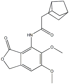 2-(3-bicyclo[2.2.1]heptanyl)-N-(5,6-dimethoxy-3-oxo-1H-2-benzofuran-4-yl)acetamide Struktur