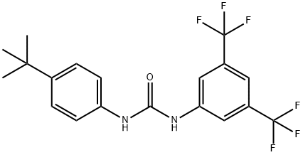 1-[3,5-bis(trifluoromethyl)phenyl]-3-(4-tert-butylphenyl)urea Struktur