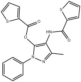 [5-methyl-2-phenyl-4-(thiophene-2-carbonylamino)pyrazol-3-yl] thiophene-2-carboxylate Struktur