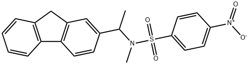 N-[1-(9H-fluoren-2-yl)ethyl]-N-methyl-4-nitrobenzenesulfonamide Struktur