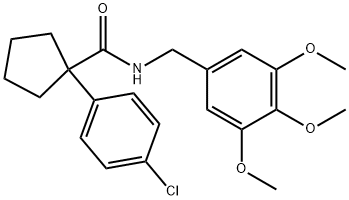 1-(4-chlorophenyl)-N-[(3,4,5-trimethoxyphenyl)methyl]cyclopentane-1-carboxamide Struktur