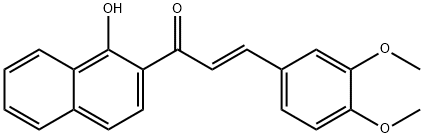 (E)-3-(3,4-dimethoxyphenyl)-1-(1-hydroxynaphthalen-2-yl)prop-2-en-1-one Struktur