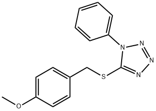 5-[(4-methoxyphenyl)methylsulfanyl]-1-phenyltetrazole Struktur