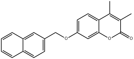 3,4-dimethyl-7-(naphthalen-2-ylmethoxy)chromen-2-one Struktur