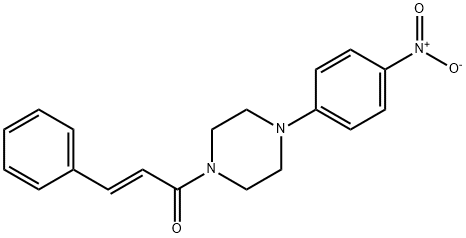 (E)-1-[4-(4-nitrophenyl)piperazin-1-yl]-3-phenylprop-2-en-1-one Struktur