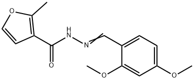 N-[(E)-(2,4-dimethoxyphenyl)methylideneamino]-2-methylfuran-3-carboxamide Struktur