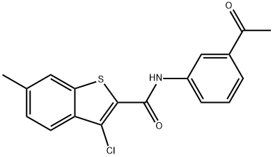 N-(3-acetylphenyl)-3-chloro-6-methyl-1-benzothiophene-2-carboxamide Struktur