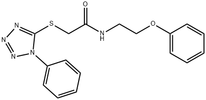 N-(2-phenoxyethyl)-2-(1-phenyltetrazol-5-yl)sulfanylacetamide Struktur