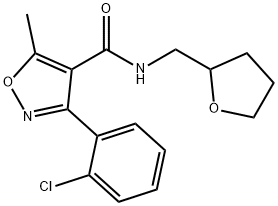 3-(2-chlorophenyl)-5-methyl-N-(oxolan-2-ylmethyl)-1,2-oxazole-4-carboxamide Struktur