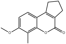 7-methoxy-6-methyl-2,3-dihydro-1H-cyclopenta[c]chromen-4-one Struktur