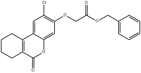 benzyl 2-[(2-chloro-6-oxo-7,8,9,10-tetrahydrobenzo[c]chromen-3-yl)oxy]acetate Struktur