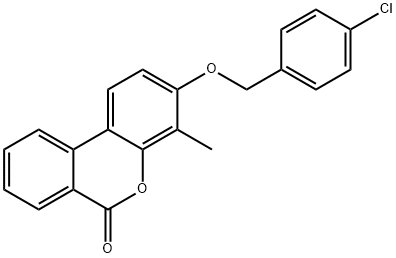 3-[(4-chlorophenyl)methoxy]-4-methylbenzo[c]chromen-6-one Struktur