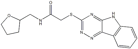 N-(oxolan-2-ylmethyl)-2-(5H-[1,2,4]triazino[5,6-b]indol-3-ylsulfanyl)acetamide Struktur