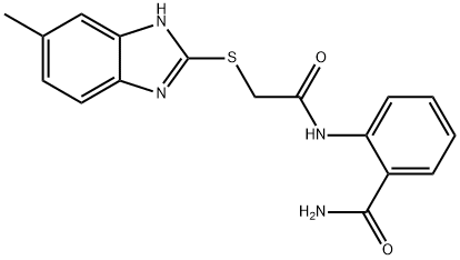 2-[[2-[(6-methyl-1H-benzimidazol-2-yl)sulfanyl]acetyl]amino]benzamide Struktur