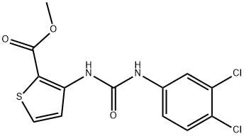 methyl 3-[(3,4-dichlorophenyl)carbamoylamino]thiophene-2-carboxylate Struktur